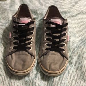 Gray Vans with Light Pink details